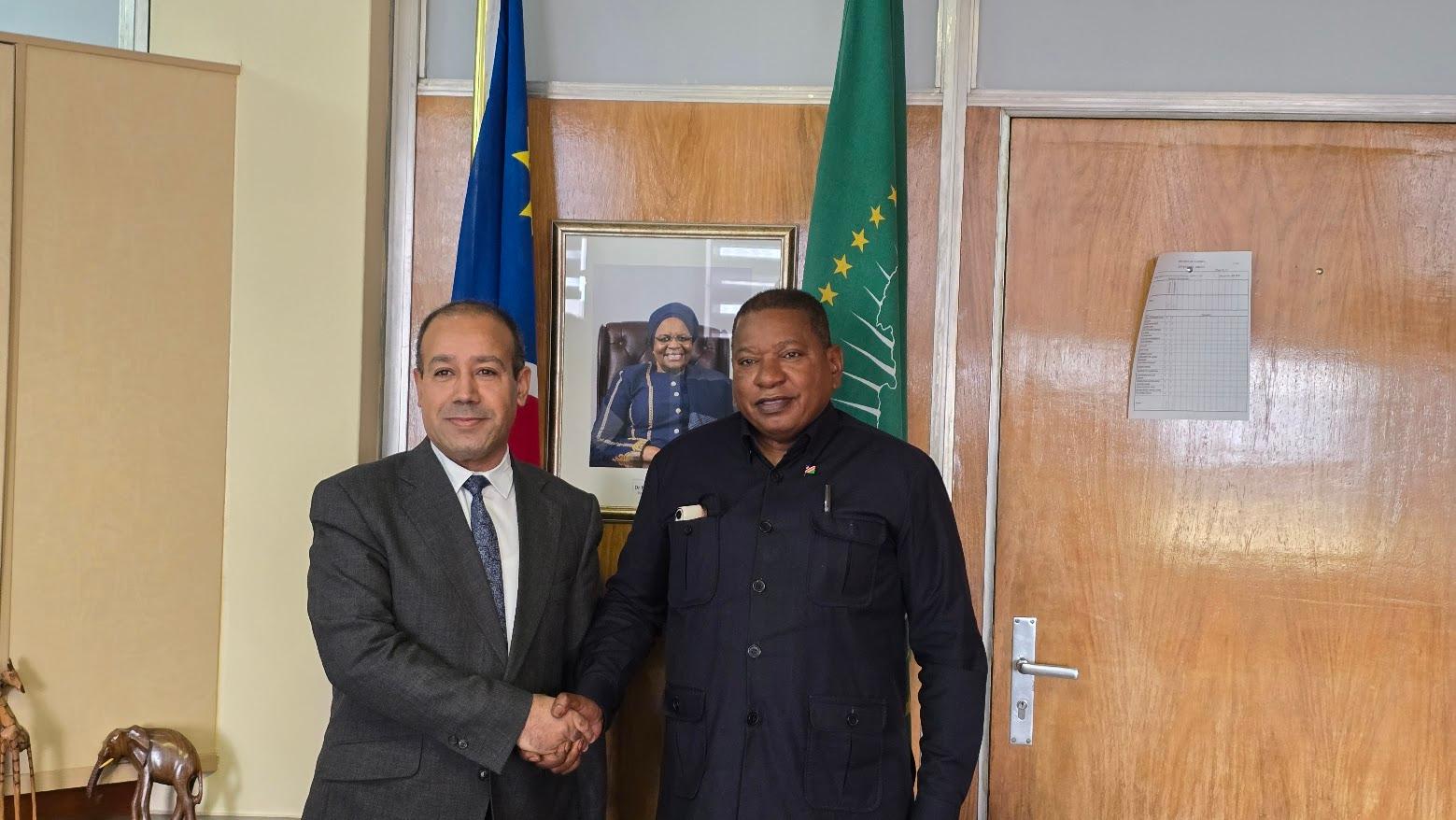 H.E. Abdelkrim Diaf, Ambassador of Algeria to Namibia, paid a courtesy call on Amb. Jerobeam Shaanika, ED of MIRT