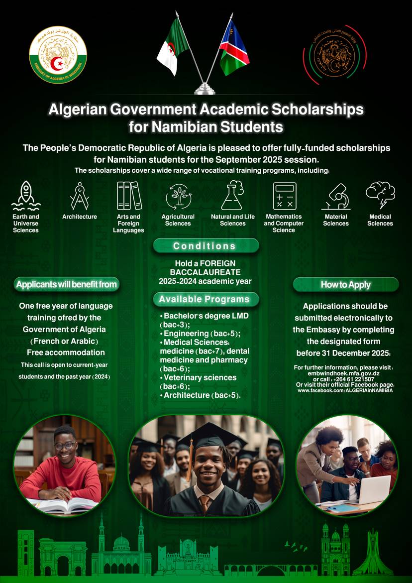 ALGERIAN GOVERNMENT SCHOLARSHIPS FOR NAMIBIAN STUDENTS – ACADEMIC YEAR 2025-2026